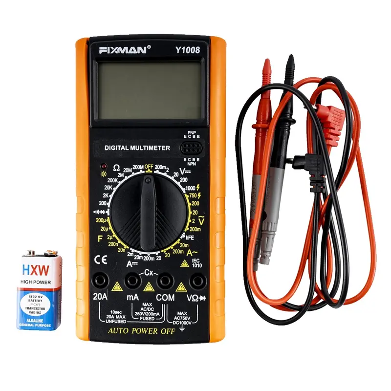Fixman Digital Multimeter — Ac/Dc Voltage Testing (200Mv–1000V), Includes 9V Battery 1