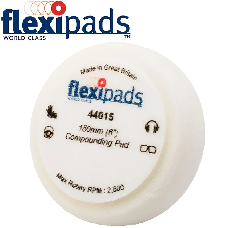 Flexipads White Compounding Sponge – 150Mm, Hook-And-Loop 1