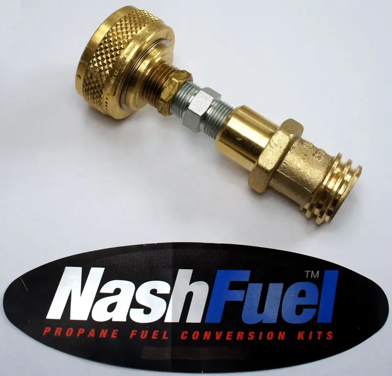Forklift Propane Adapter: 1-1/4" To 1-3/4" Acme Vapor/Liquid Transfer Valve 1