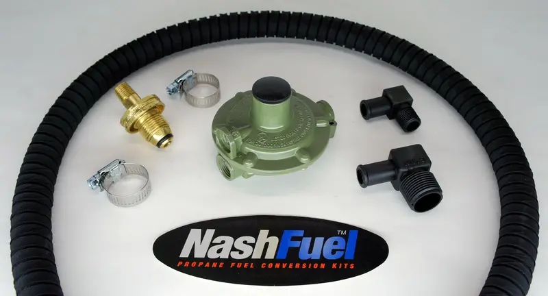 Garretson/Impco Tri-Fuel High-Pressure Upgrade Kit For Small Generators – 10 Ft Hose Included 1