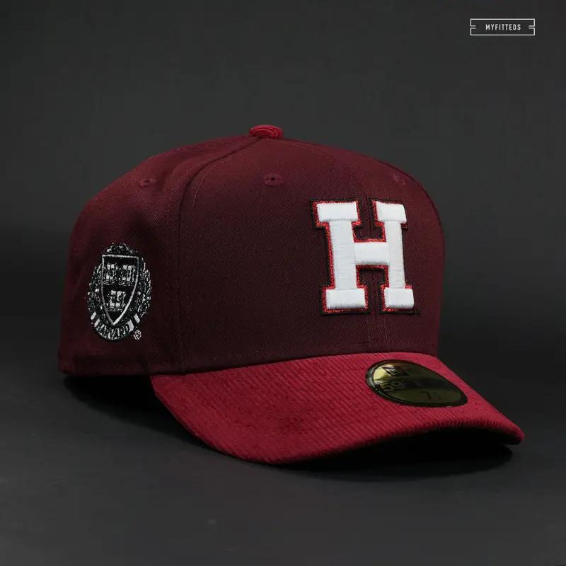 Harvard Crimson Veritas Side Patch Fitted Cap By New Era 1
