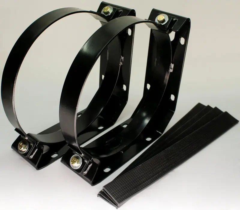 Heavy-Duty 100-Pound Propane Tank Mounting Bracket With Weld-On Straps And Bolt-On Installation 1