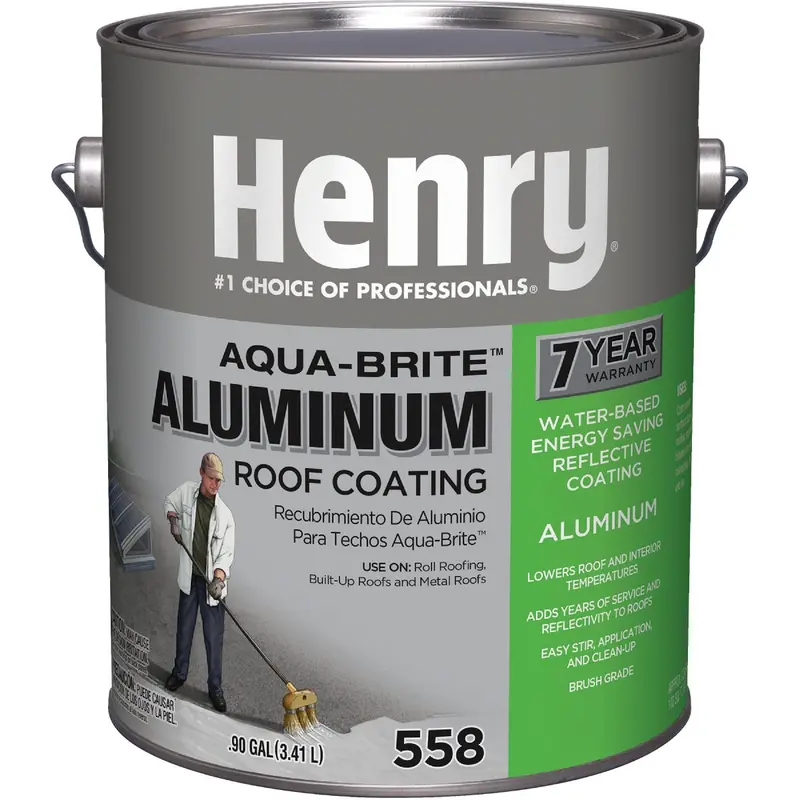 Henry Aqua-Brite Fibered Aluminum Roof Coating – 1-Gallon Reflective & Waterproof Formula 1