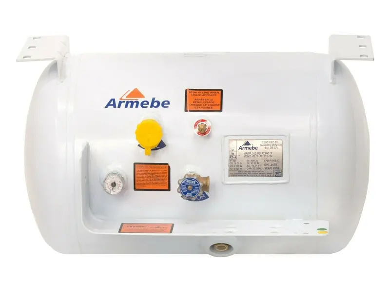 Horizontal Rv Propane Tank – 20.3-Gallon Permanent Frame-Mount Lpg System 1