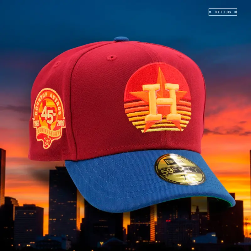 Houston Astros 45Th Anniversary Cap – Sunrise & Sunset Graphic, New Era Fitted 1