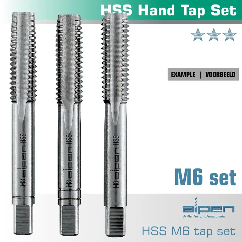 Hss Hand Tap Set – M6 × 1.0Mm Pitch, Easy-Access Pouch 1