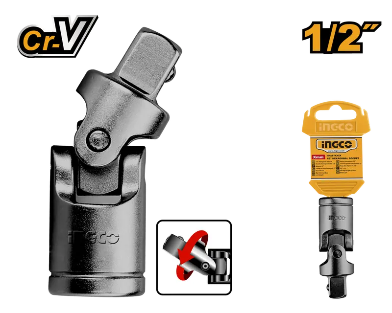 Ingco 1/2″ Universal Joint Adapter – Flexible Drive Extension For Tight Spaces 1