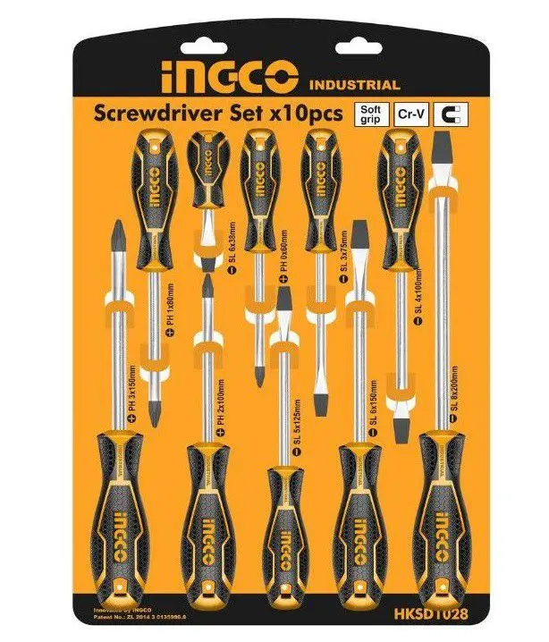 Ingco 10-Piece Chrome Vanadium Screwdriver Set – Durable Hand Tools 1