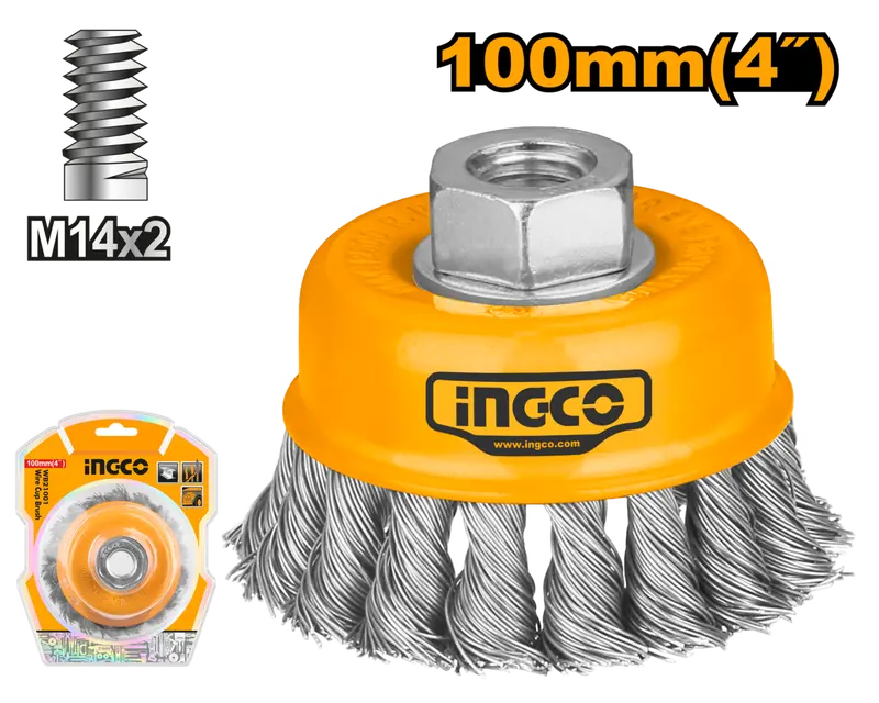 Ingco 100Mm Stiff-Bristle Utility Brush For Cleaning & Detailing 1