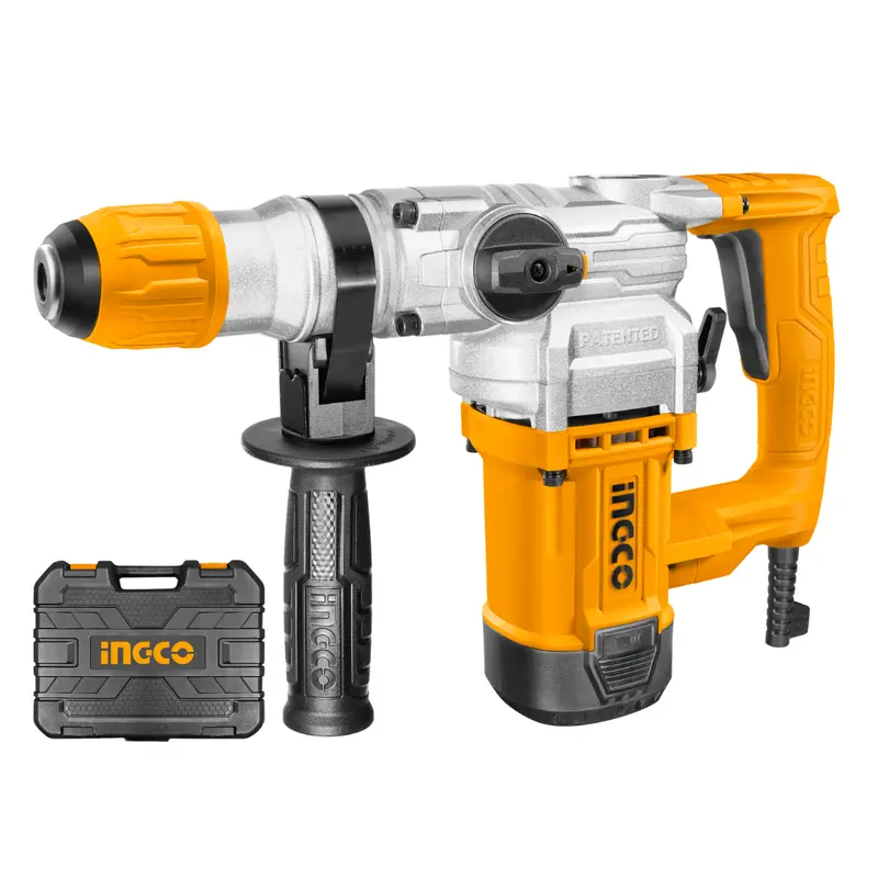 Ingco 1050W Rotary Hammer Drill Kit – Includes Bits, Chisels, And Carrying Case 1