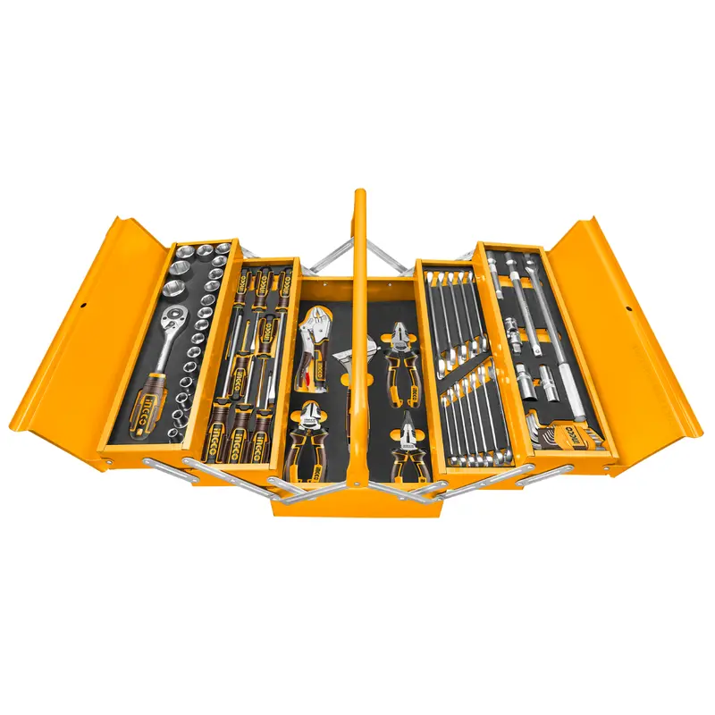 Ingco 108-Piece Multi-Function Toolbox – Organized Hand Tool Set 1