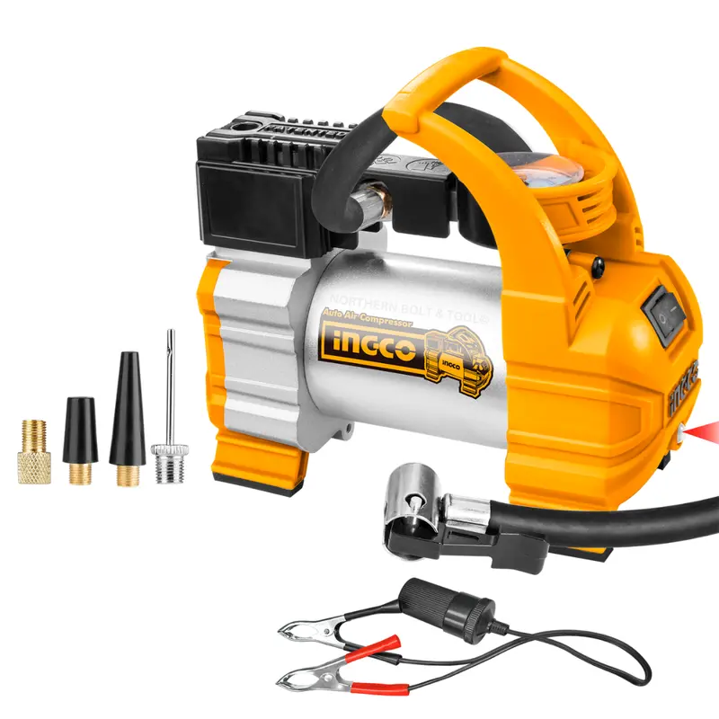 Ingco 12V Dc Portable Air Compressor – Up To 140 Psi For Car Tires 1