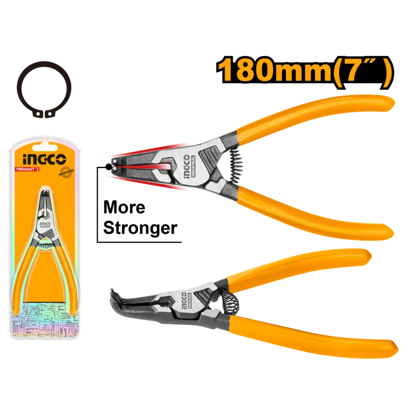 Ingco 180Mm Bent-Head External Circlip Pliers For Tight Spaces 1