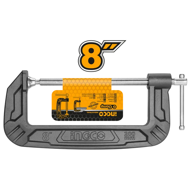 Ingco 200 Mm G-Clamp – Heavy-Duty Adjustable Fastening Clamp 1
