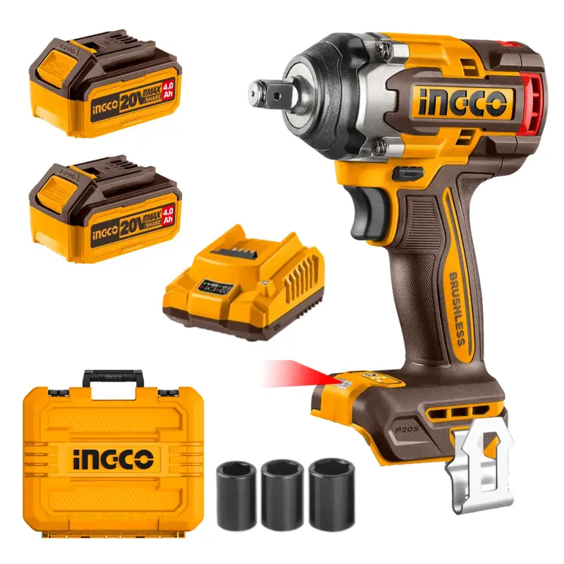 Ingco 20V Cordless Impact Wrench – 500Nm Heavy-Duty Kit 1