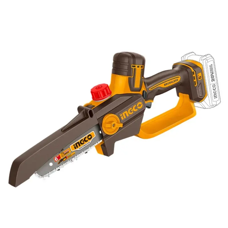Ingco 20V Cordless Pruner Chainsaw – 6-Inch Bar (Tool Only) 1