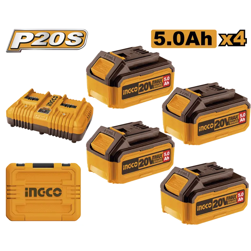 Ingco 20V Lithium-Ion Battery & Charger Combo – Cordless Power System 1