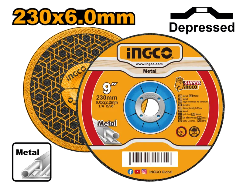 Ingco 230 Mm Steel Grinding Disc – Heavy-Duty Abrasive Wheel 1