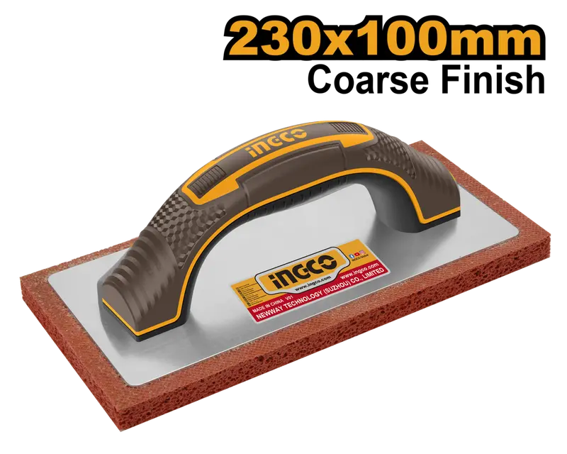 Ingco 230 X 100 Mm Fine Rubber Float – Smooth Concrete & Plaster Finishing Tool 1