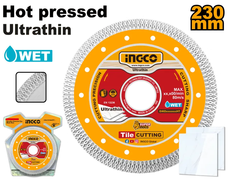 Ingco 230Mm Ultra-Thin Diamond Cutting Disc – Mesh-Rim Design For Smooth Cuts 1