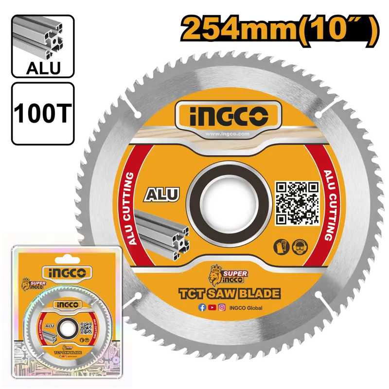 Ingco 254 Mm Aluminum-Cut Tct Saw Blade – 100 Tooth 1