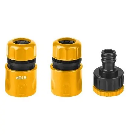 Ingco 3-Piece Hose Quick-Connect Fitting Set 1