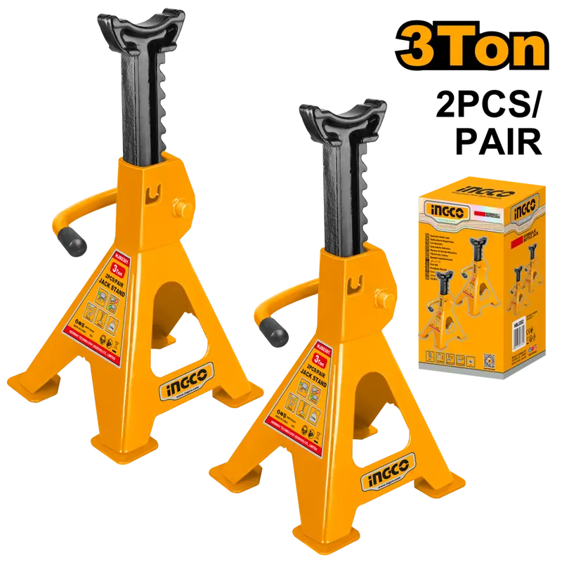 Ingco 3-Ton Hydraulic Jack Stand Set 1