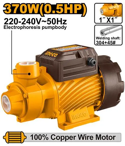Ingco 370W Centrifugal Water Pump – 90 Liters/Minute Flow Rate 1