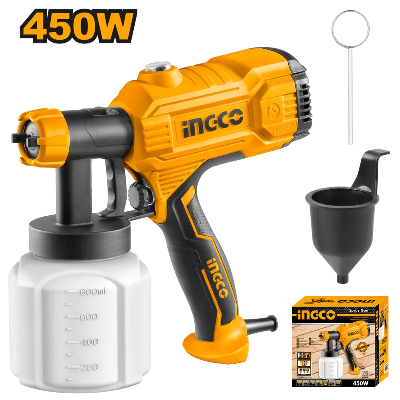 Ingco 450 W Corded Hvlp Spray Gun For Paint & Coating 1