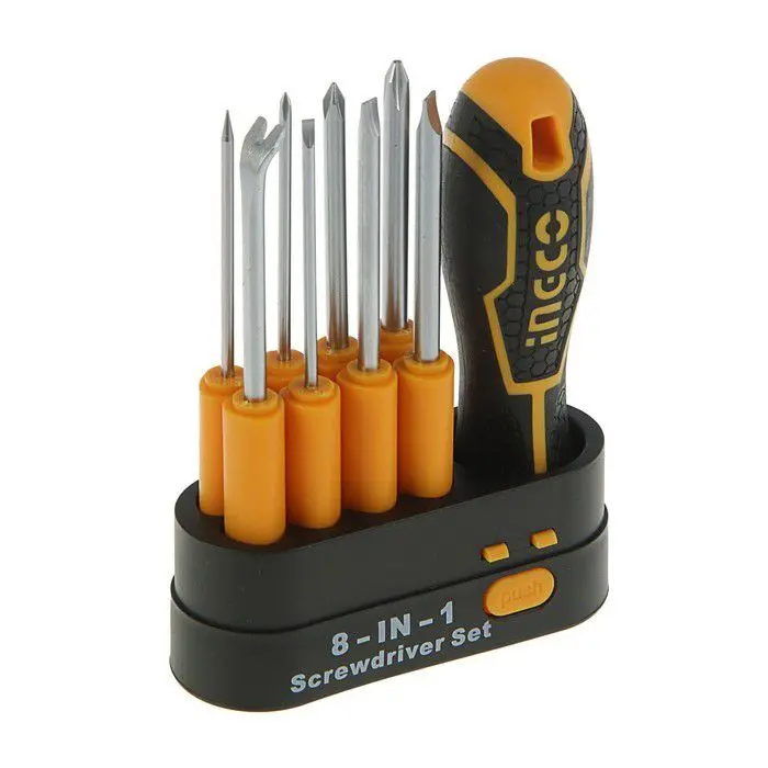Ingco 9-Piece Interchangeable Bit Screwdriver – Modular Design 1