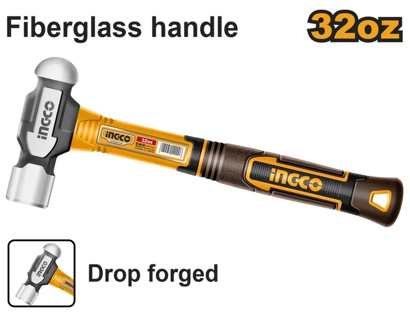 Ingco 900G Ball Peen Hammer For Metalworking & Riveting 1