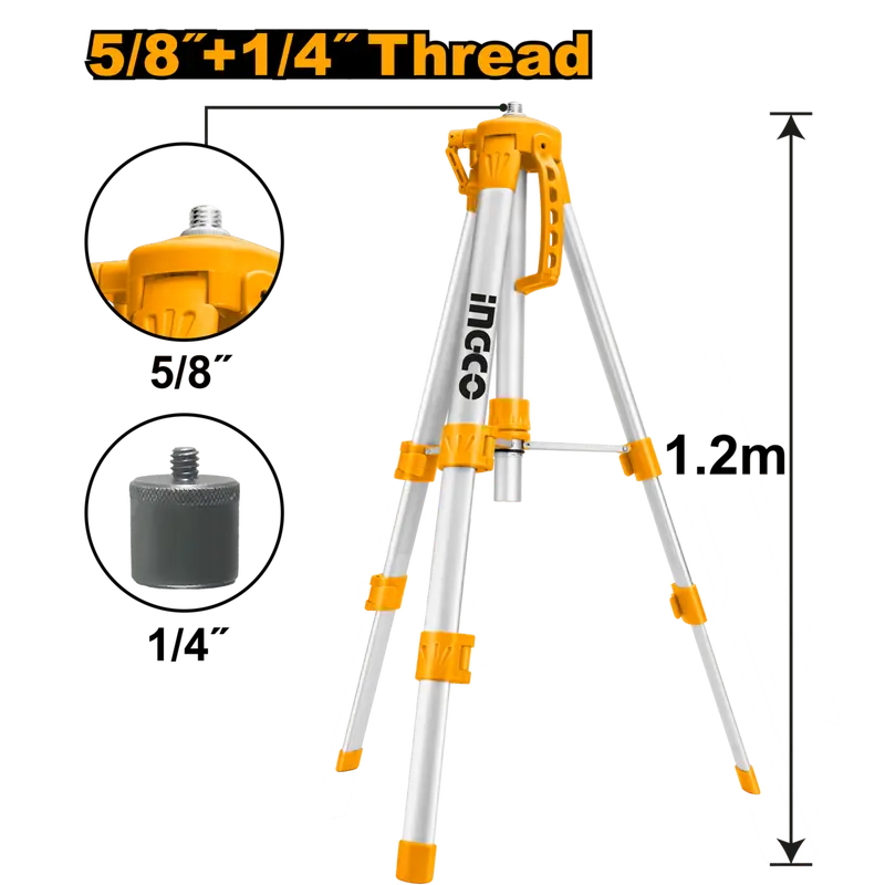 Ingco Adjustable Tripod Stand – Stable Support For Laser Levels & Alignment Tools 1