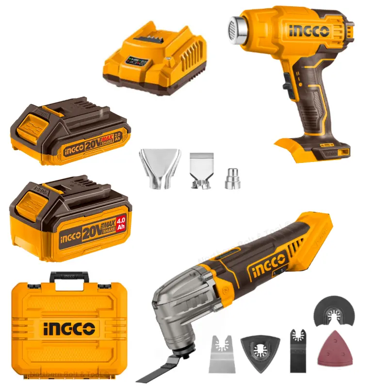 Ingco Cordless Multi-Tool And Heat Gun Combo Kit 1