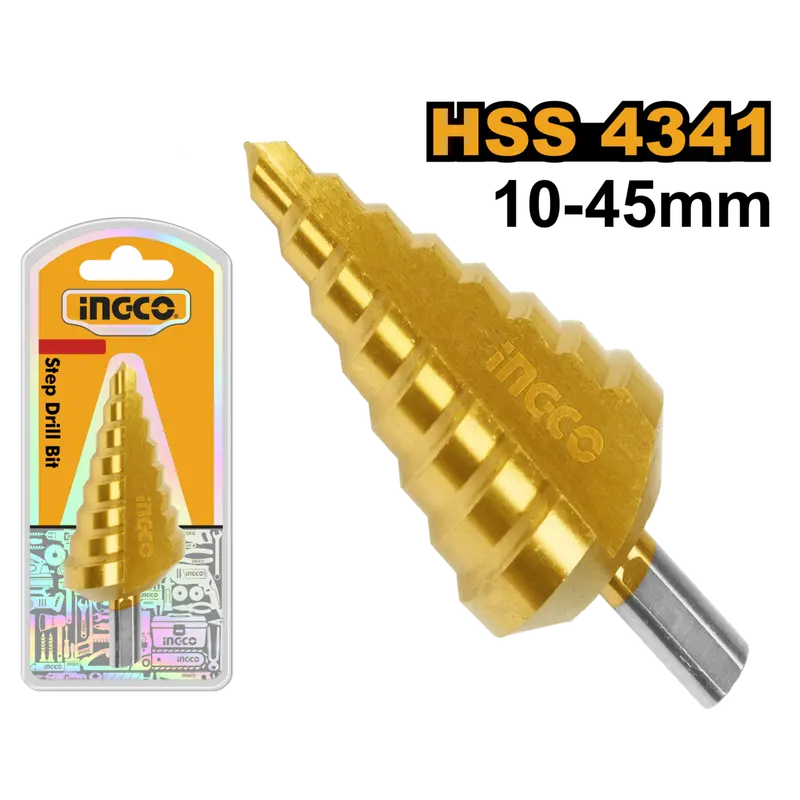 Ingco Single Step Drill Bit – 10 To 45 Mm Variable Diameter 1