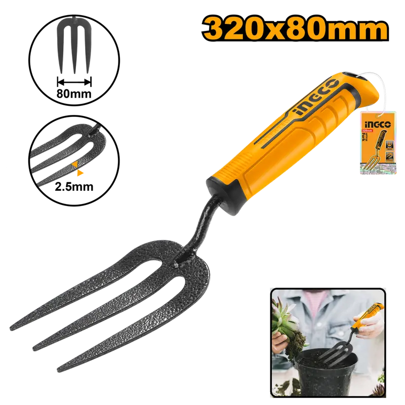 Ingco Stainless Steel Garden Fork – 320 Mm Tines, 80 Mm Width 1