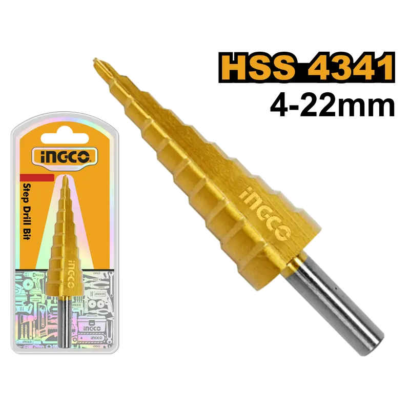 Ingco Step Drill Bit (Hss 4341) – Round Shank, 0.4–22 Mm Range 1