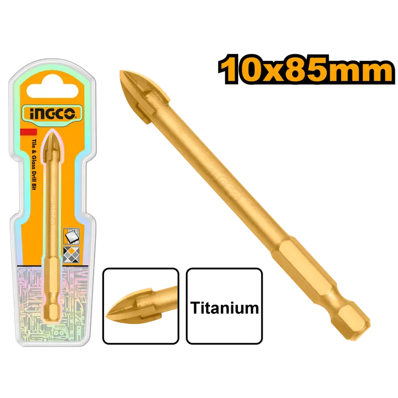 Ingco Tile & Glass Drill Bit – 10 Mm Diameter, 85 Mm Length 1