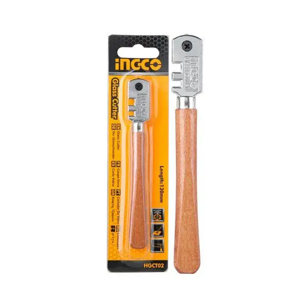 Ingco Wooden-Handle Glass Cutter With Interchangeable Wheels – 130 Mm 1