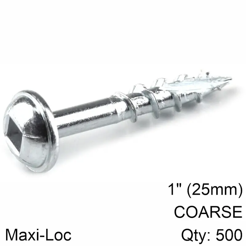 Kreg Zinc Pocket Hole Screws – 25Mm, #8 Coarse Thread With Max-Loc Drive (500-Pack) 1
