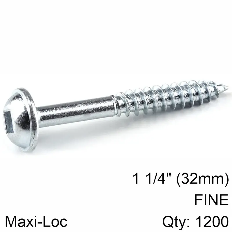 Kreg Zinc Pocket Hole Screws – 32Mm, #7 Fine Thread With Max-Loc Drive (1200-Pack) 1