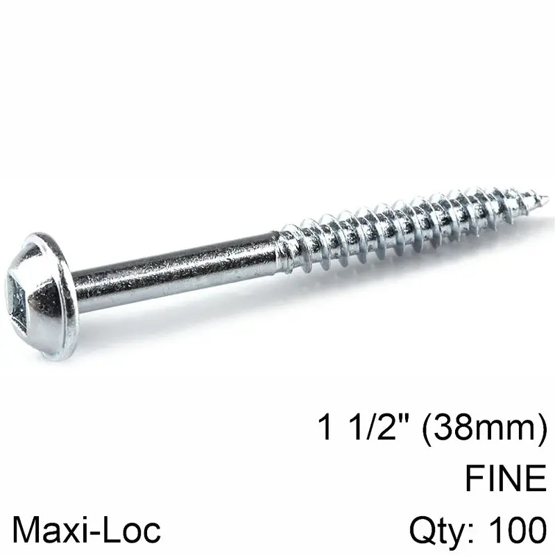 Kreg Zinc Pocket-Hole Screws – #7 Fine Thread, 38 Mm (1.5″), 100-Pack 1