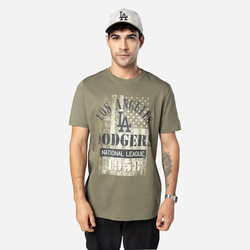Los Angeles Dodgers Mlb Short-Sleeve T-Shirt – Armed Forces Day 2025 Edition In Green 1