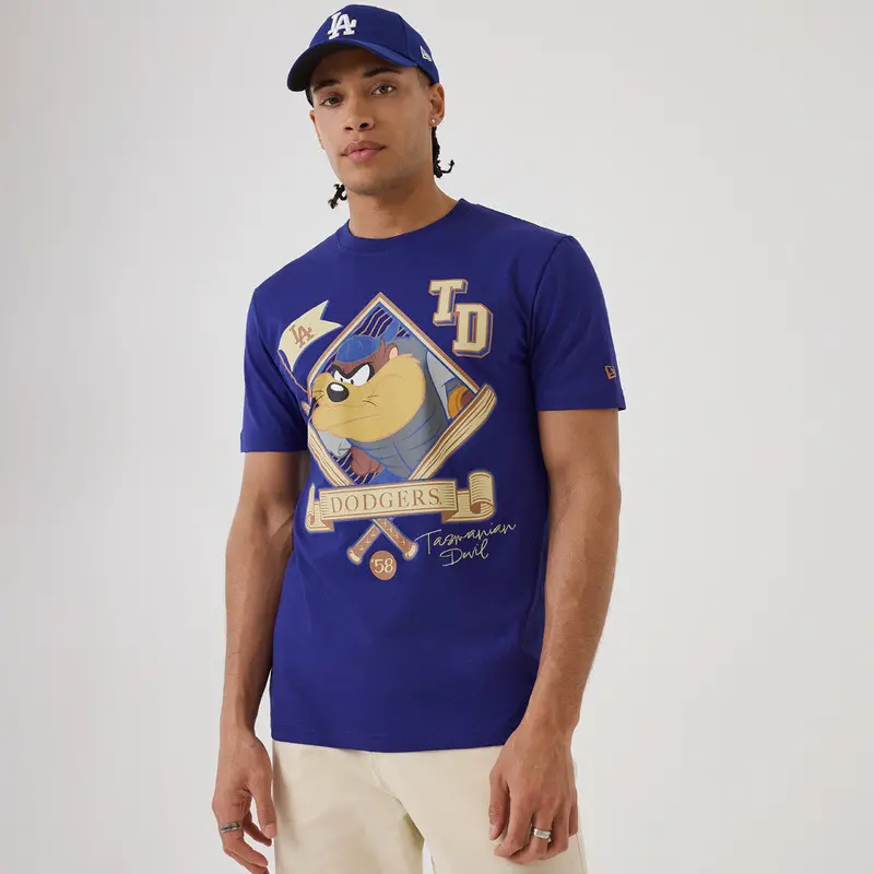 Los Angeles Dodgers X Looney Tunes Mlb Blue Short-Sleeve T-Shirt 1