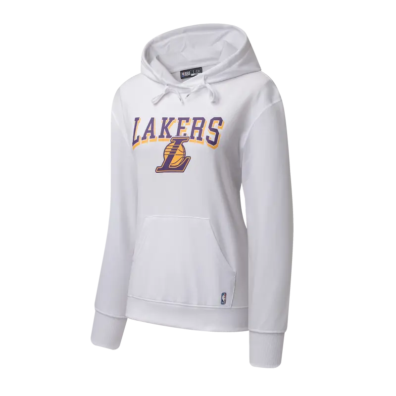 Los Angeles Lakers Team Print Oversized Hoodie – White 1