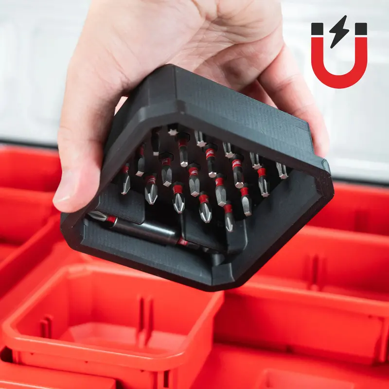 Magnetic Bit Bins For Milwaukee Packout® Low-Profile Organizer 1