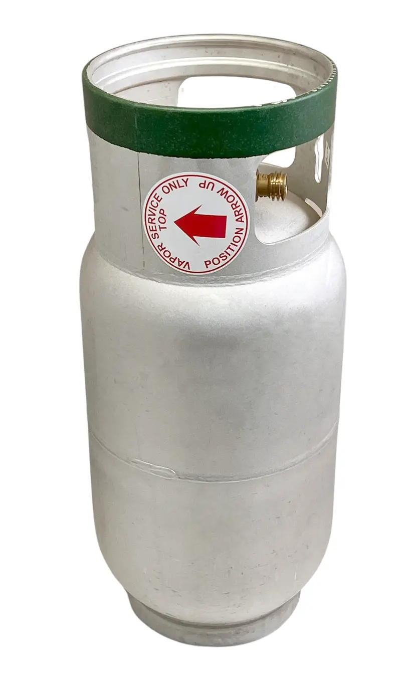 Manchester Horizontal Aluminum Propane Cylinder – 8-Gallon Vapor-Draw Mower Tank 1