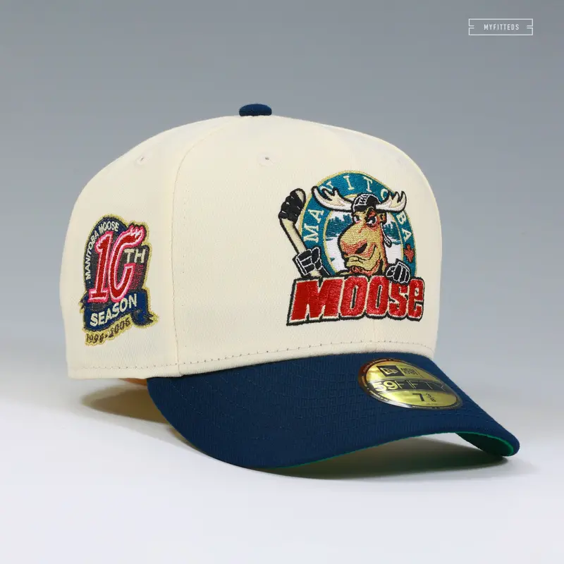Manitoba Moose X Winnipeg Jets 10Th Anniversary Off-White Fitted Cap 1
