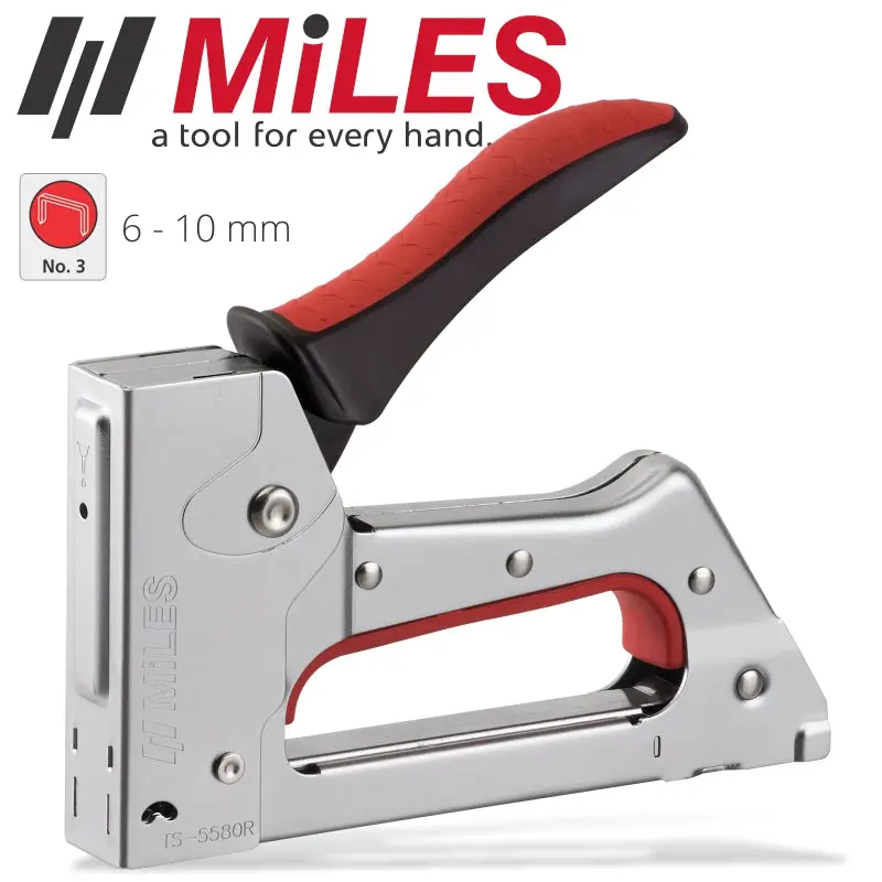 Miles Staple Gun – 22-Gauge, 6–10 Mm Staples, Metal Body With Rubber Grip 1