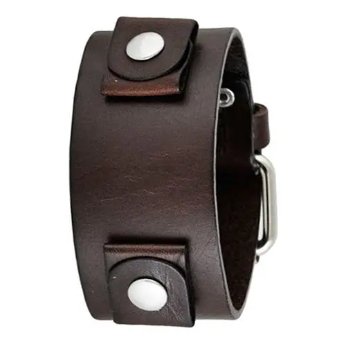 Minimalist Dark Brown Leather Watch Cuff – Gb-D Design 1