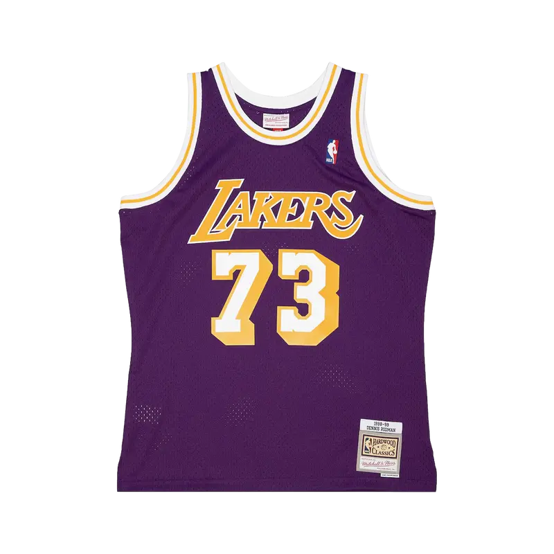 Mitchell & Ness 1998–99 Dennis Rodman Lakers Road Swingman Jersey 1
